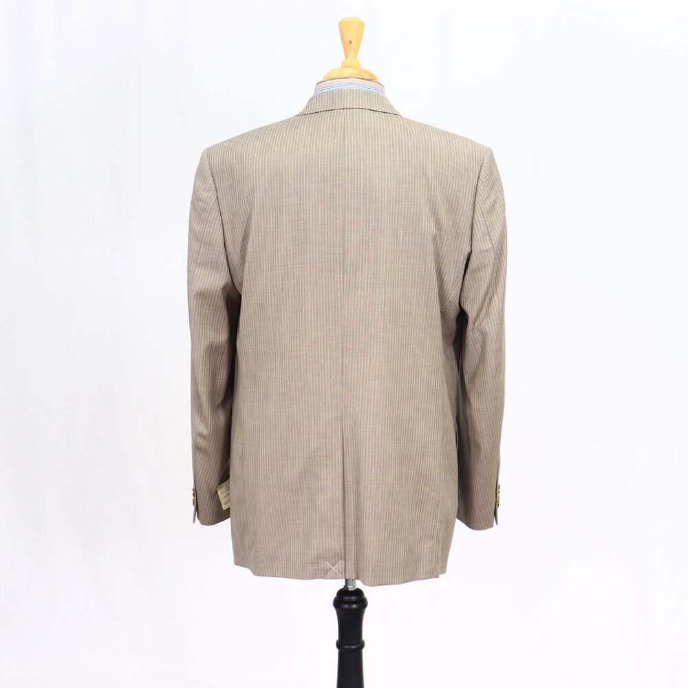 Perry Ellis 44R Beige Striped 2-Button Sport Coat Blazer Jacket P021 - Picture 7 of 11